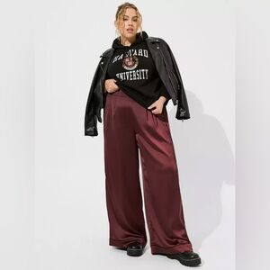 Torrid Burgundy high rise satin pants